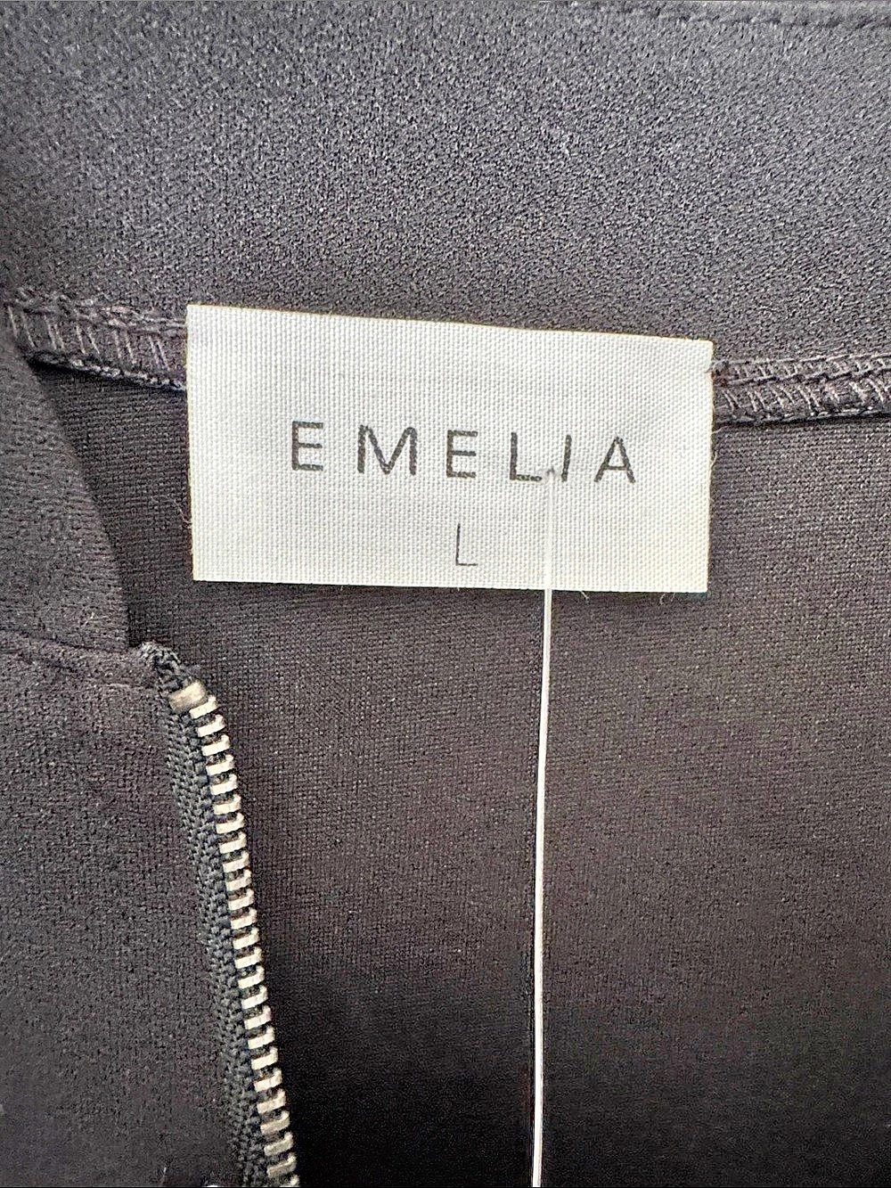 Emelia Black Ruffle Front Jacket Size Large NWT - Picture 7 of 7